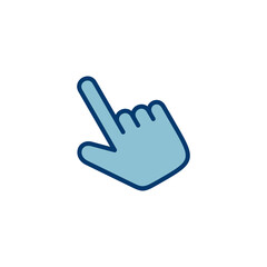 Obraz premium Hand cursor icon vector isolated on white background. Hand click icon. Finger pointer vector
