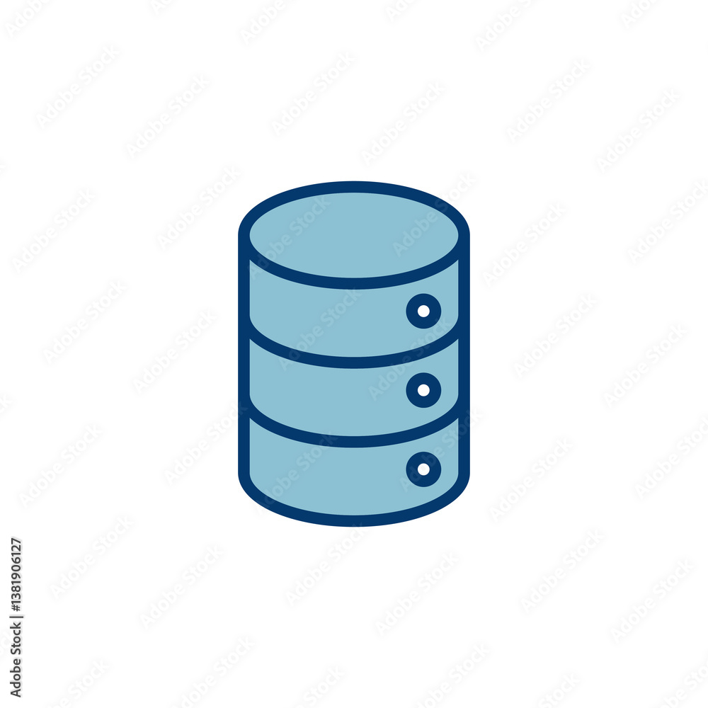 Poster database icon vector isolated on white background. database vector icon