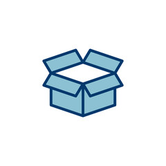 Box icon vector isolated on white background. Cardboard box, packaging open. Box vector icon