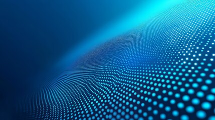 Obraz premium Abstract blue landscape of digital dots, creating a futuristic and technological visual. Cool tones prevail.