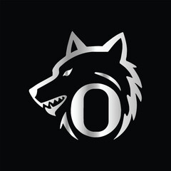
Fox head Vector illustration. Letter O Monogram design wolf face vector  template.