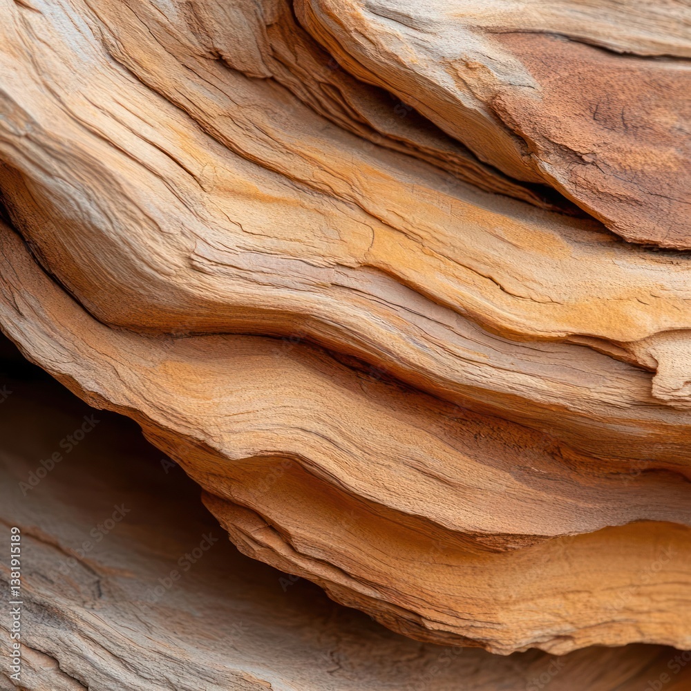 Poster close up of weathered layered wood textures showcasing detailed grain patterns and warm earth tones.