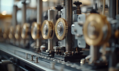 Fototapeta premium Factory gears machinery production line