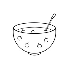 illustration of a bowl with a spoon