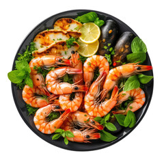Gourmet Fish Dish on transparent background