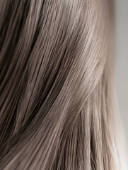 Naklejka premium ミルクティーブラウンのヘアカラーの髪のクローズアップ