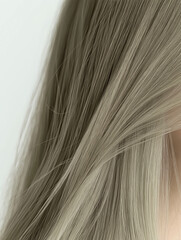 Naklejka premium オリーブアッシュブラウンのヘアカラーの髪のクローズアップ