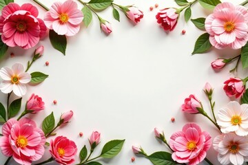 Fototapeta premium Continuous blooming floral motif, soft color palette , petals, floral