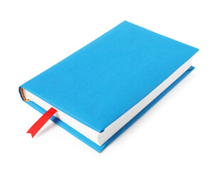 Book with ribbon bookmark isolated on white