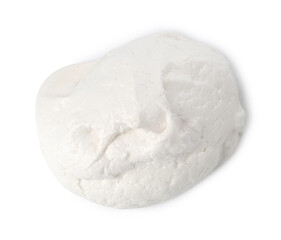 Delicious homemade meringue cookie isolated on white, top view