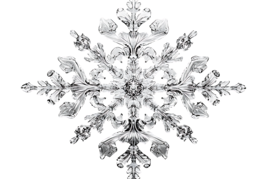 Intricate Stellar Dendrite:  A Delicate Snowflake Micrograph