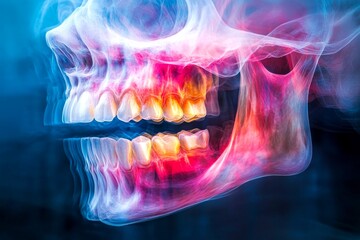 Constant pain. Pain of disorder - toothache: abstract image of physical state. Acute illness. Feeling bad. Metaphorical toothache physical senses, of a disorder and suffering. Emotional wou.