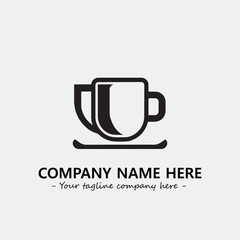 Cup illustration black and white for logo company vector image
