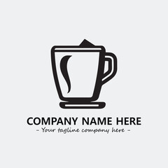 Cup illustration black and white for logo company vector image
