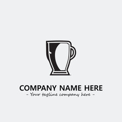 Cup illustration black and white for logo company vector image
