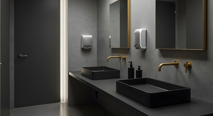 Modern minimalist bathroom interior. (1)