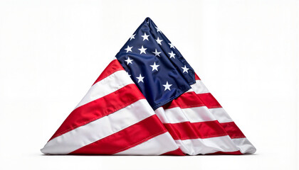 American flag folded in a triangle shape
