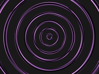 A dark background features concentric circles in a rich purple hue.  The overlapping circles create a hypnotic, almost three-dimensional effect.