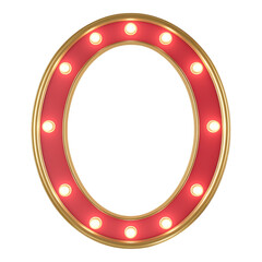 Bright Red Circus Style Number Zero Decorative Sign
