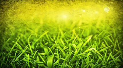Fototapeta premium Close up image of green grass with sunny vibrant hues