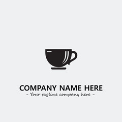 Cup illustration black and white for logo company vector image
