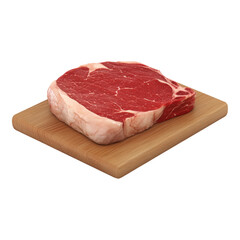 Fresh Ribeye Steak on Wooden Cutting Board