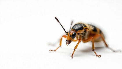 Close-up of a single insect on pure white background, body, clean, wildlife