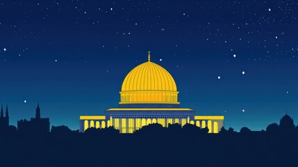 Obraz premium Dome of the Rock at Night