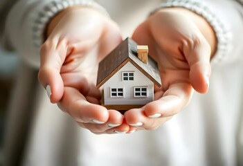 real estate concept. house in hand