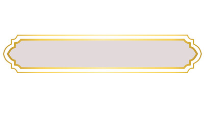 Golden Islamic Label Frame, Blank Banner with Gold Border 