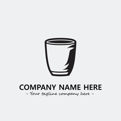 Cup illustration black and white for logo company vector image

