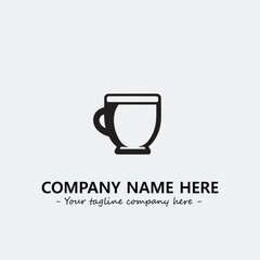 Cup illustration black and white for logo company vector image
