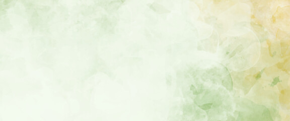Vector yellow and green watercolor background.