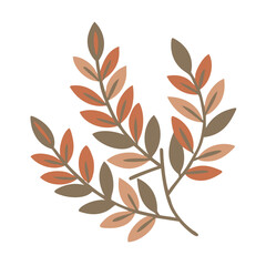 Stylized Laurel Wreath Branch Illustration