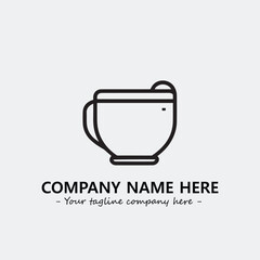 Cup illustration black and white for logo company vector image
