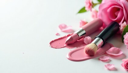 Pure white surface, ideal for showcasing cosmetics, purity, seamless, template