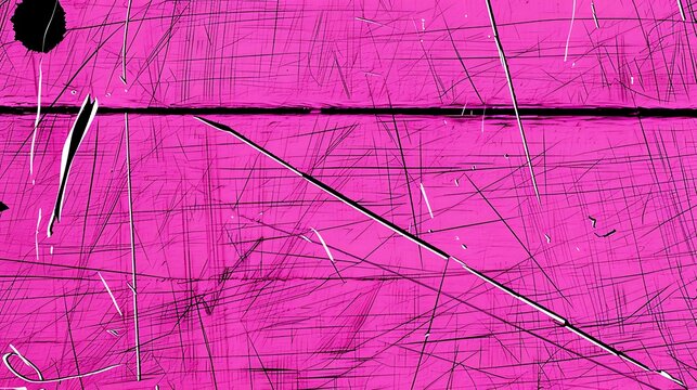 The pink scratched surface shows detailed textures and imperfections created