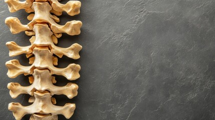 Human spine anatomy on dark surface