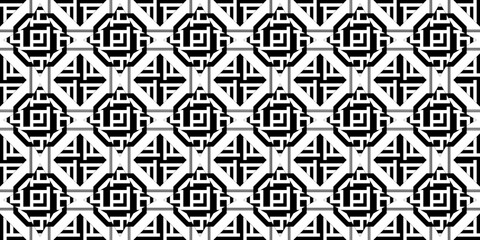 Seamless Transparent Monochrome Art Deco Style Geometric Pattern Wallpaper