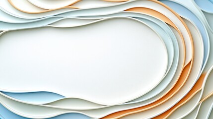 Obraz premium Abstract Pastel Wave Background with Layered Shapes and Soft White Center