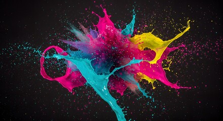 CMYK Paint Splash Explosion.