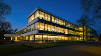 Obraz premium Modern Office Building at Dusk