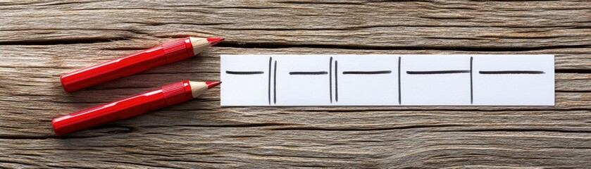 Red Pencils and Horizontal Lines