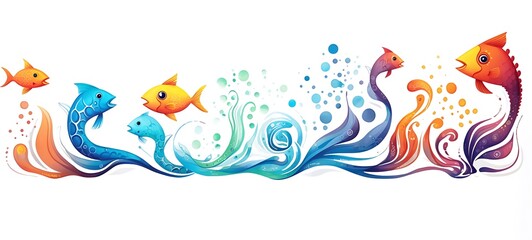 Fototapeta premium White background with drawings of colorful salacca for children, ai generative