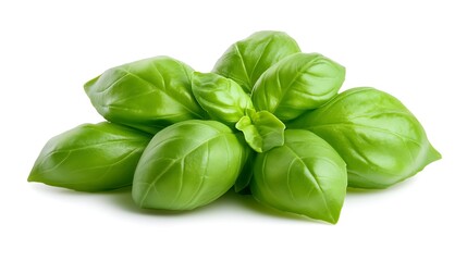 Fresh basil sprig perfectly captures the vibrant color and natural beauty