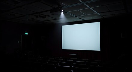 Empty cinema projector screen.