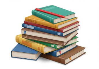 Stack books notebooks journals colorful