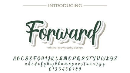 Forward Font Stylish brush painted an uppercase vector letters, alphabet, typeface