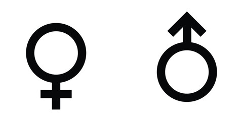 Obraz premium Gender symbol vector, Gender symbol pink, blue and black icon. Male female sign, men women symbol, toilet wc vector icon set, gender collection. Male and female sign of gender equality icon vector.