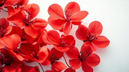 Obraz premium Vibrant Red Flowers Blooming Closeup Photography Stunning Floral Image Beautiful Red Petals Delicate Blossom Nature Beauty Springtime Floral Design Botanical Art Red Flower Background Perfect for 